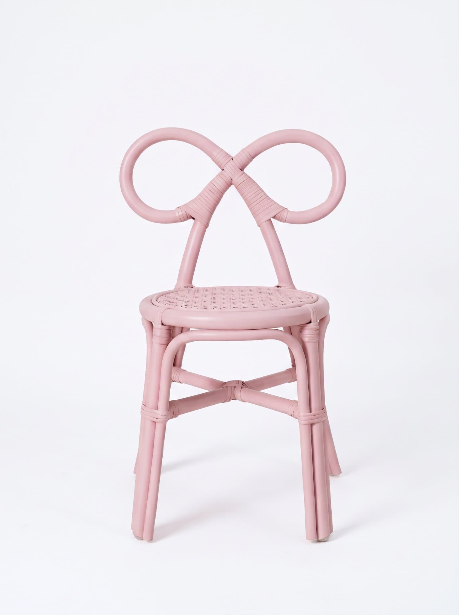 Rattan Bow Chair Pink
