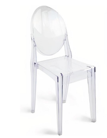 Teen Ghost Chair Armless Clear