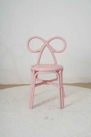 Rattan Bow Chair Pink
